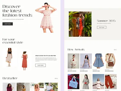 Clothing Web Design 2024 design ecommerce marketing trendy ui