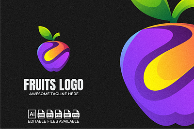 Fruits Colorful Logo 3d apple branding colorful design fruits graphic design illustration logo