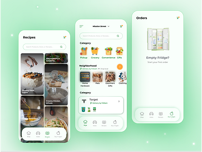 Homepage Flow Instacart Redesign - Daily UI 014 3d app dashboard design grocery app homepage homepageflow instacart logo mobile app montsserrat order recipe typography ui uiux website