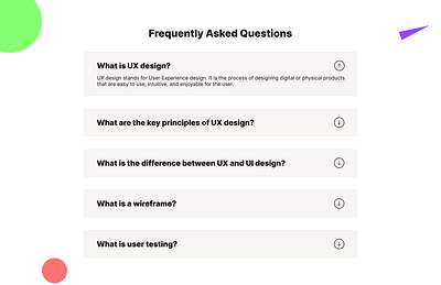 Frequently Asked Questions branding component design dropdown faqs product design ui ux