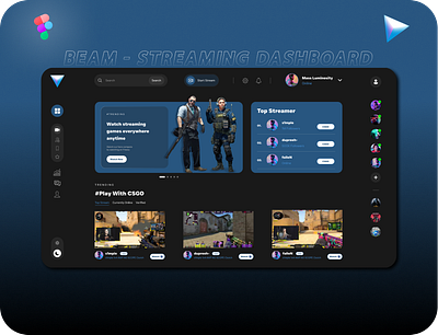 BEAM - Streaming Platform animations cs2 csgo figma game minimal modern platform streaming ui uiux ux video game web design