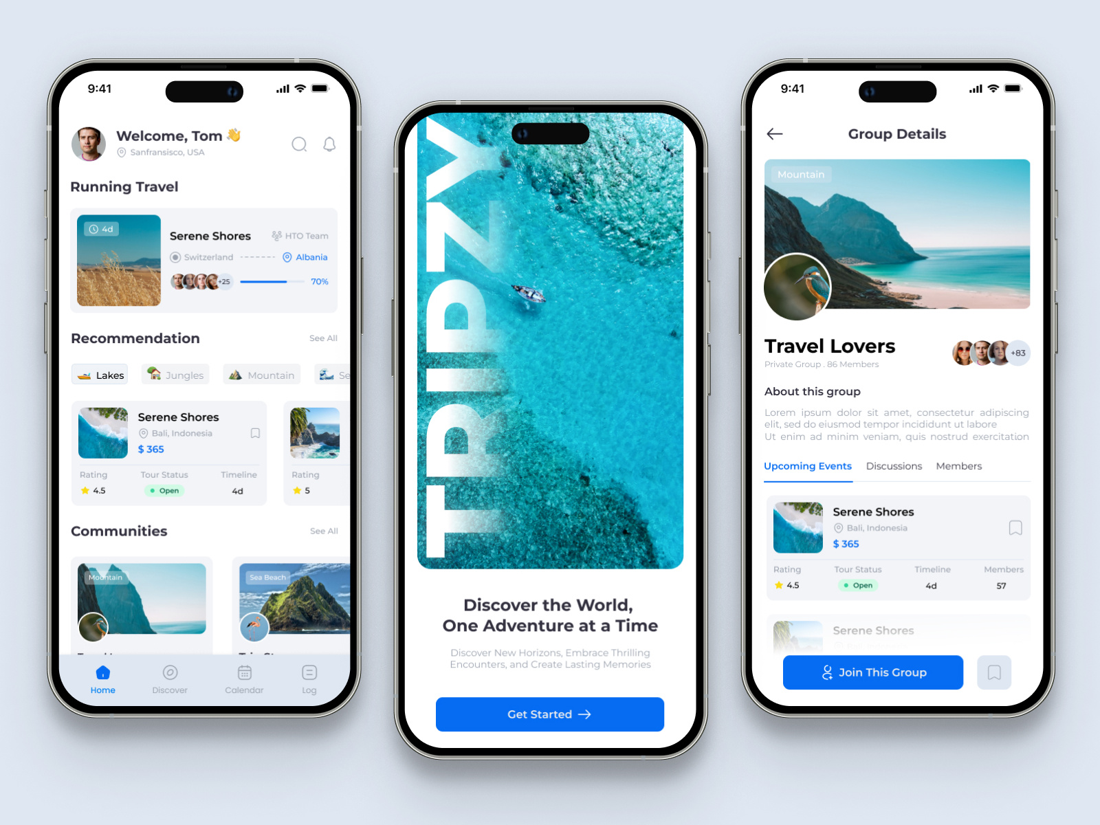 Tripzy - Travel App Design adventure app app design clean ios journey mobile planner product design tourism tourism app tours travel travel app traveling trip trips ui ux uxdesign