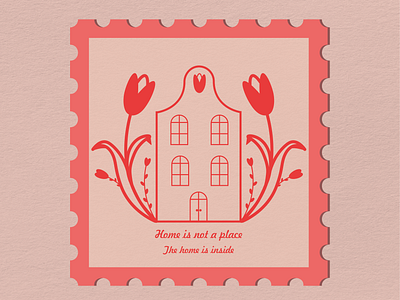 Home🌷🌷🌷 ai artist branding colors house illustration illustrator pink tulip vector