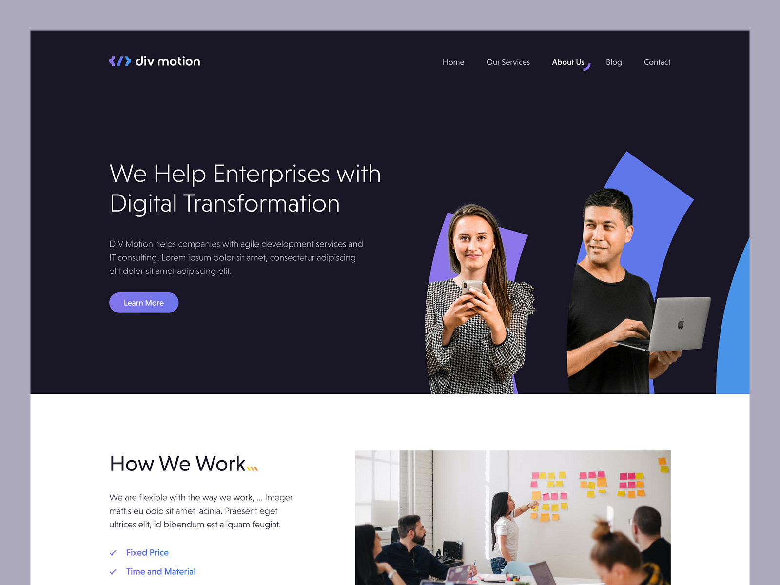 div motion site by Michal Muller on Dribbble