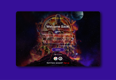 A Movie Login Page app branding dailyui design figma graphic design illustration logo typography ui vector