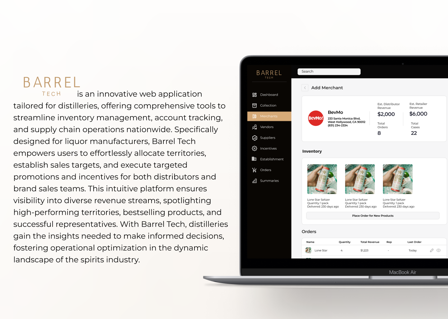 Barrel Tech app app design application black branding dailyui design ilsa ilsainteractive logo minimal saas ui user experience user interface ux web web design website