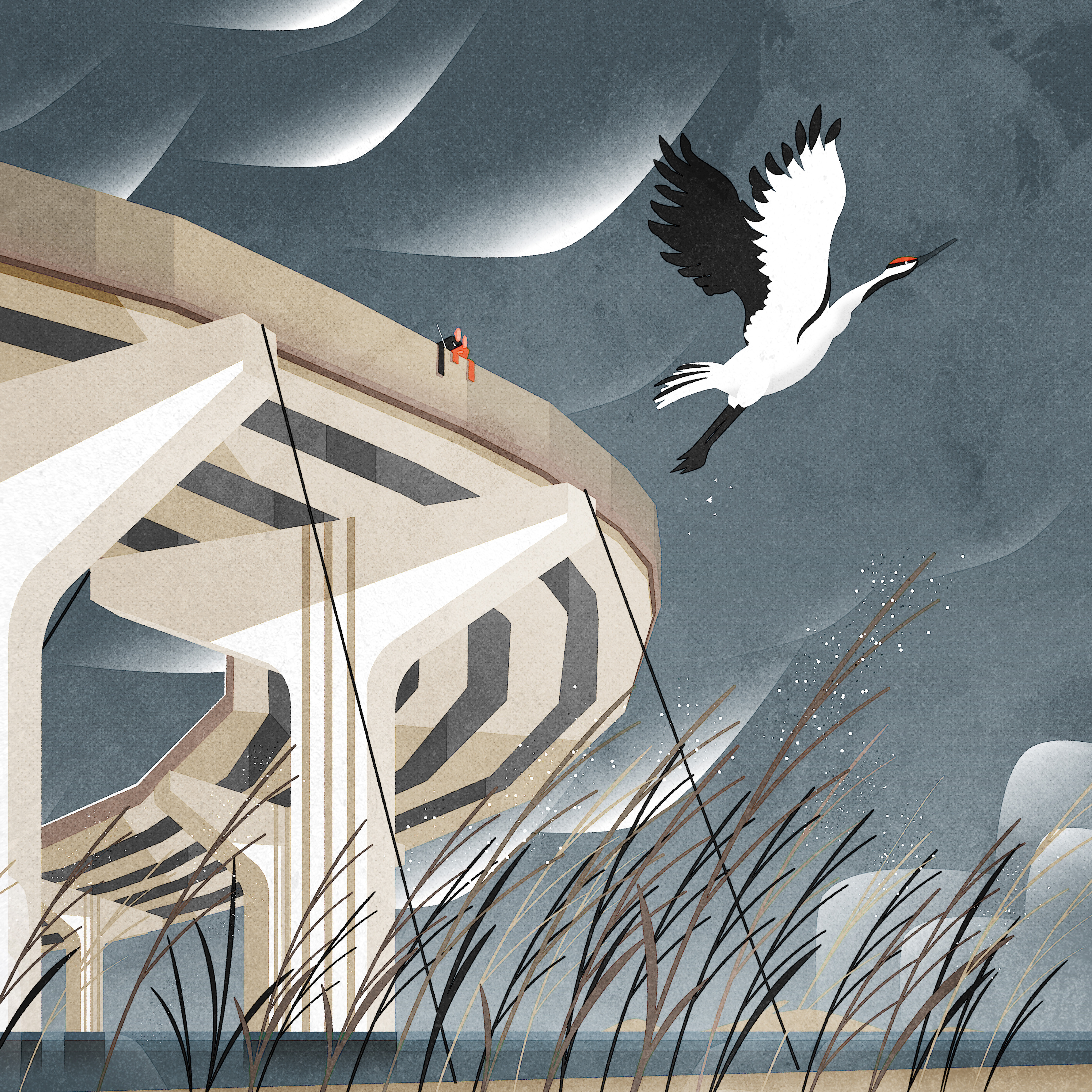 Modern Izanami & Izanagi city design illustration illustrator japan minimalist mythology shinto texture vector