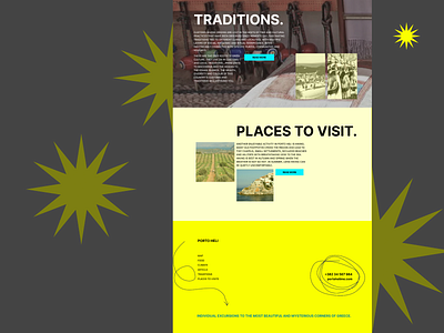 Part of page of website for a tourist guide in Porto Heli design