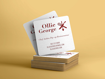 Business Card design | Ollie George brand brand identity branding business card business card design business woman california chef entrepreneur graphic design icon iconography logo logo design long beach restauranteur