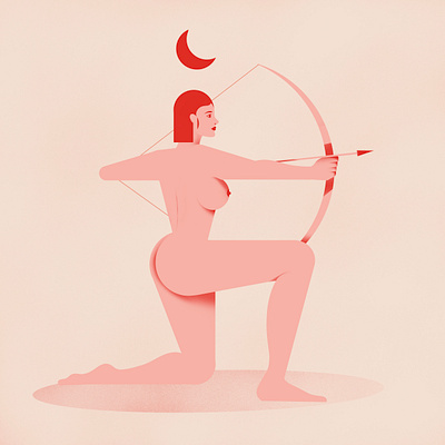 Sagittarius girl illustration moon procreate sagittarius zodiac