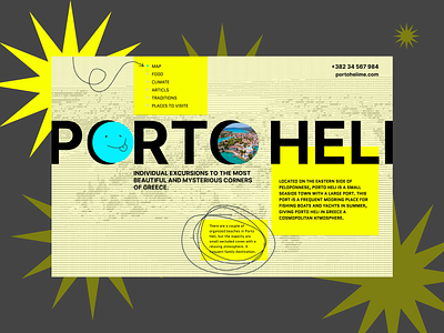 Main page of Website for a tourist guide in Porto Heli design