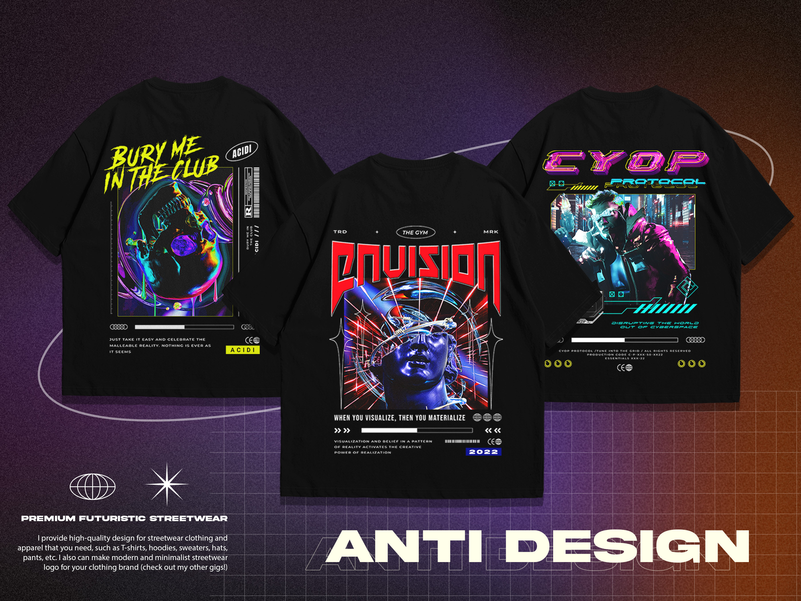 ANTI-DESIGN FUTURISTIC STREETWEAR anti design apparel branding clothing design graphic design illustration logo premiumstreetwear streetwear streetwear design tshirt