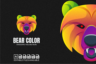 Bear Colorful Logo 3d bear branding coloful colorful design graphic design illustration logo