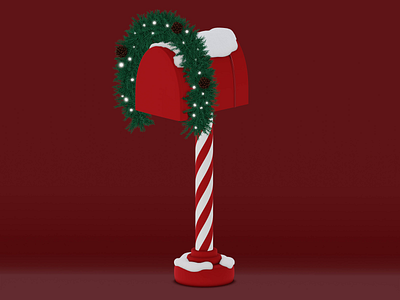 Christmas mailbox 3d 3dblender blender blender3d christmas christmas mailbox holiday letter letters to santa mailbox new year santa santa letter santa mailbox