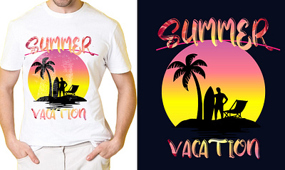Summer Vacation T-shirt Design adobe illustrator adobe photoshop clothing fashion design graphic design shirt t shirt t shirt design t shirt illustration tshirts typography