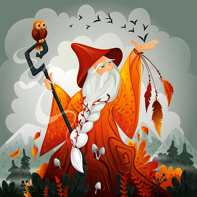 Spirit of Autumn 2d brand character character character design digital art illustration vector art