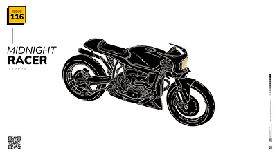 116. Midnight Racer badge design drawing graphic design illustration illustrator logo moto motocycle proceate vintage