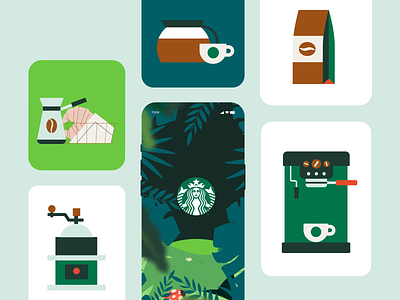 Starbucks - Product Illustration Set adobe aftereffects animation branding coffee design flat graphic design icon illustration logo minimal motion graphics starbucks ui uiux