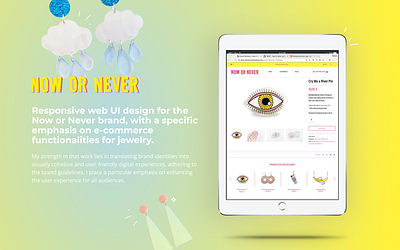 Responsive web UI / Now or Never design e commerce jewelry responsive ui ux web