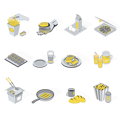 Food 2d animation cooking culinary delicious design eat flat flavors food foodie gastronomy icon icons illustration isometric motion tasty yum