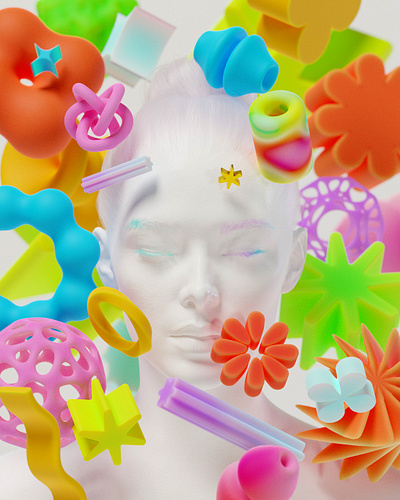 Abstract Toys 3d abstract art artwork blender girl illustration motion graphics portrait visuals