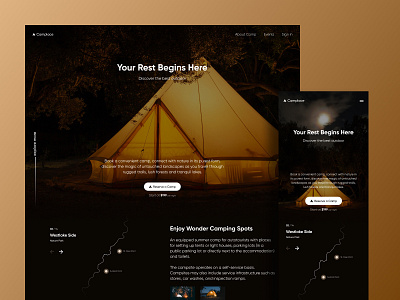 Landing Page Design camping design landing rest ui ux web website