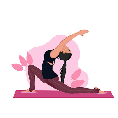 Yoga Girl | Flat Illustartion adobe adobeillustartor design figma fitnesswork illustration illustratorsartist ui uidesigner uiux women workout yoga yoga girl