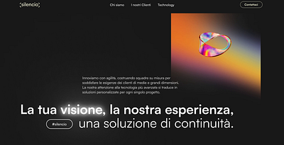 [ Silencio ] 2024 animation black branding clean ui corporate identity design digital gradient identity italian landing page logo logos modern ui website