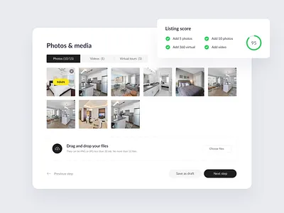 Real estate management app component dashboard dashboard design house interface listing management modal product design property real estate real estate agency real estate design rental saas upload upload file web app