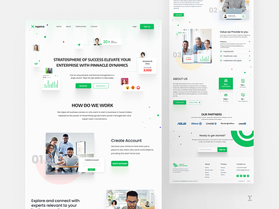 Saas Landing Page branding business landing page business website clean create account design green landing page landing page design modern design saas landing page saas website ui ui design uiux ux design visual design website website design white