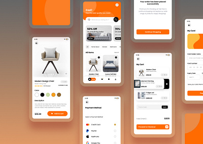 Cozi App - E-Commerce Project ecommerce app figma furniture app mobile app design ui ux ui design