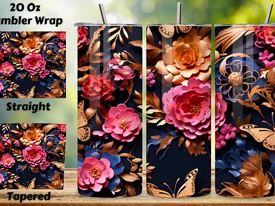 3D floral arrangement Tumbler Wrap, Seamless Tumbler Wrap 20 oz skinny tumbler 20oz skinny tumbler 20oz tumbler 3d 3d tumbler wrap design graphic design illustration skinny tumbler skinny tumbler design sublimation design sublimation designs sublimation png sublimation print sublimation tumbler tumbler design tumbler png tumbler sublimation tumbler wrap