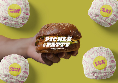 Pickle & Patty adobe illustrator brand branding burger creative design fast food graphic design graphics icon identity design illustration logo packaging restaurant stickers vector