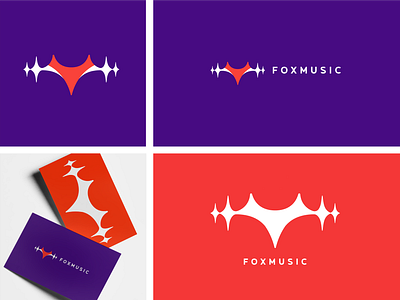 Fox music animal app branding concept digital double meaning fox listen logo mark music roxana niculescu simple song sound waves