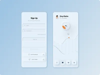 SH #6 Neumorphism mobile app neumorphism