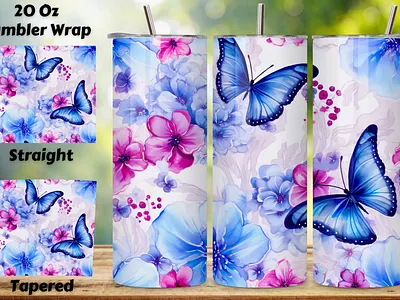 floral blossoms Tumbler Wrap, alcohol ink butterflies 20 oz skinny tumbler 20oz skinny tumbler 3d tumbler wrap branding design graphic design illustration logo skinny tumbler sublimation designs sublimation tumbler tumbler design tumbler sublimation tumbler wrap tumbler wrap png ui vector watercolor design wrap sublimation