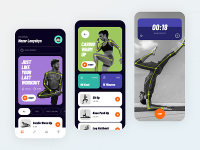 Workout App app dark design lviv mobile sport tracking ui ukraine ux workout