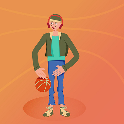 Basketball player basketball character illustration sport vector young