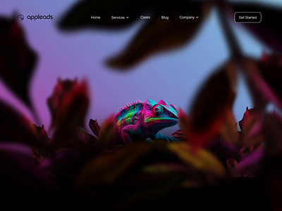 Appleads: Website 3d animation branding chameleon design genz graphic design illustration motion graphics ui ux vector web website