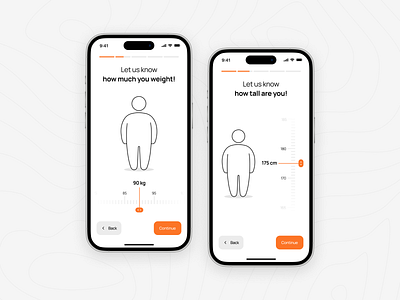 #072 DailyUI • Slider 072 daily072 dailyui fitness gym height measure onboarding range slider ui weight workout
