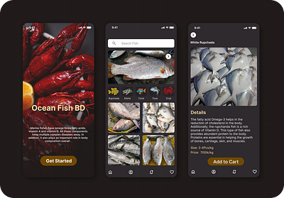 Sea Fish App app buyer consumer nutrients ocean fish sea fish app sea fish shop ui user interface design ux vitamin