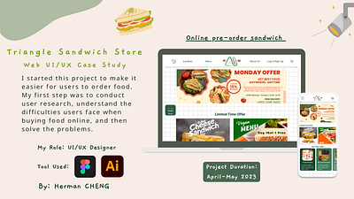 Online food order (Triangle Sandwich) ai coursera coursera ui figma food food order google online order order app sandwich ui uiux website