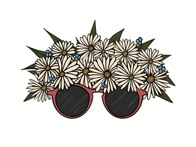 Daisy Sunglasses daisies floral flowers illustration sunglasses
