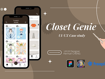 Matching outfit App (Closet Genie) case study closet closet app clothes coursera coursera ui courserauiux matching matching outfits mobile app outfits ui ui app uiux