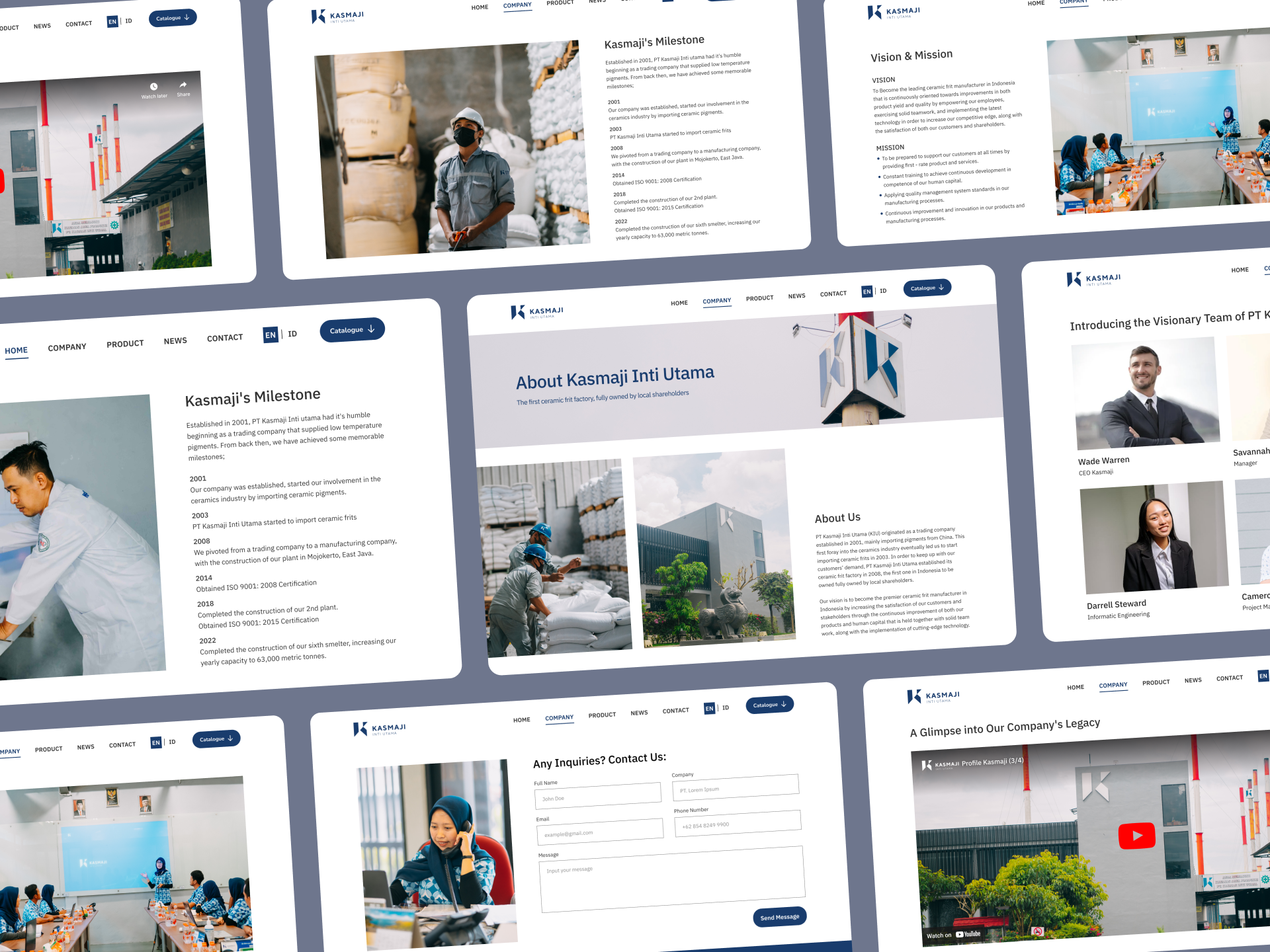 Kasmaji - Indonesia's Leading Ceramic Frit Manufacturer b2b website ceramic company profile website design factory formal website frit graphic design indonesia landing page manufacturer ui uiux uiux design uiux design inspiration user experience user interface ux web design web development