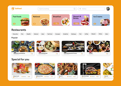 Go Food - food delivery sevice delivery website food food delivery food delivery website design restaurant ui ux