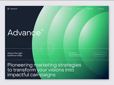 Advance - Marketing Agency Website agency animated animation bold colorful figma gradient landing page market marketing prototype shapes web design