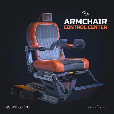 Armchair control center 3d asset 3d armchair asset blender game props substance