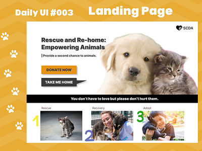 Daily UI #003 Landing Page animals daily ui daily ui 002 donate donation figma ui ui day2 web design website