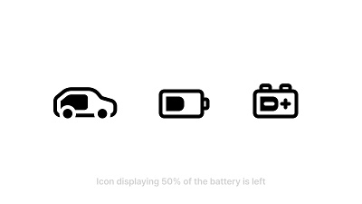 Electric Car Battery Icons